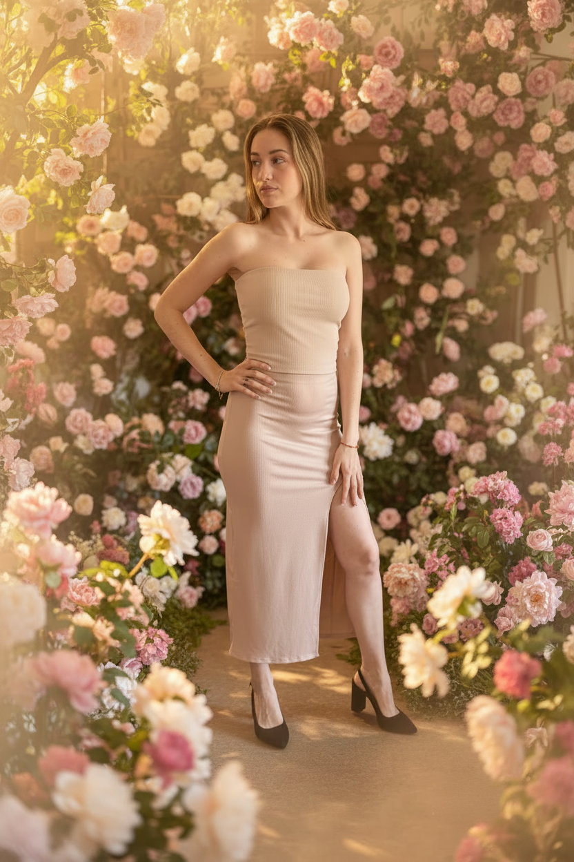 Conjunto beige jardín - modelo morena 1