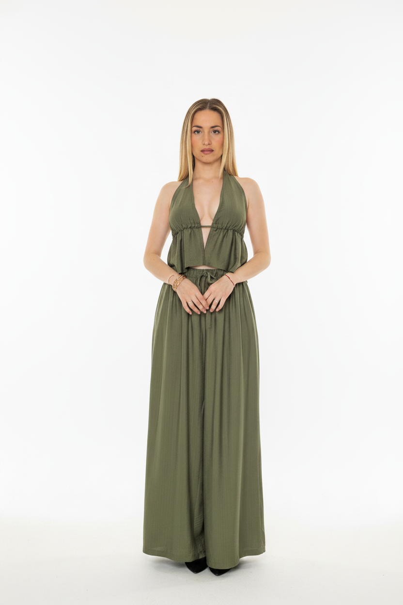 Look verde frontal - tono unificado