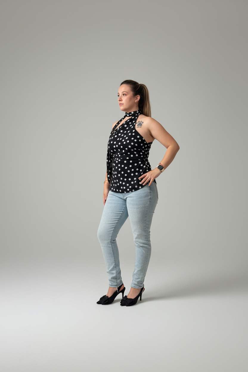 Top negro lunares - lateral