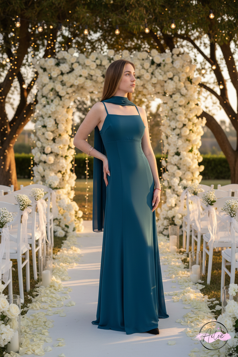 Vestido teal - boda
